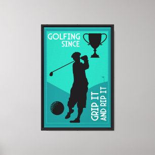 Toile Cadeau de golf vintage drôle unique