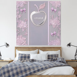 Toile Cadeau de mariage Crystal sur dentelle violette ar