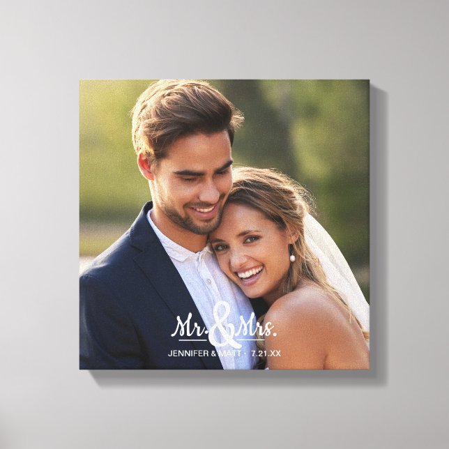 Toile Cadeau de mariage et d'anniversaire de mariage M.  (Recto)