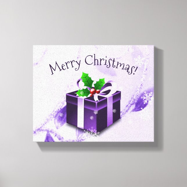 Toile Cadeau de Noël pourpre Imprimer (Recto)