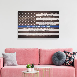 Toile Cadeau de prière des agents de police rustiques Mi