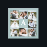 Toile Cadeau famille mariage multiphoto monogramme<br><div class="desc">Cadeau de famille mariage monogramme multi photo. Mariage idéal,  nouvelle maison,  anniversaire,  anniversaire ou cadeau de Noël. Une façon amusante de montrer toutes vos belles photos.</div>
