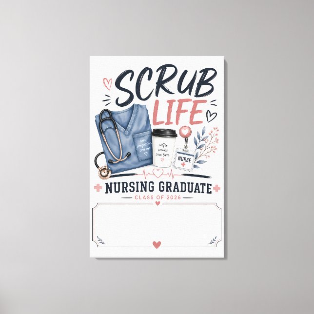 Toile Cadeau pour la remise des diplômes d'infirmière de (Recto)