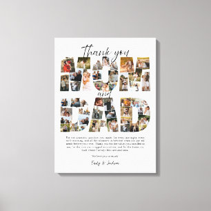 Toile Cadeau pour maman et papa Photo Collage Photos de 