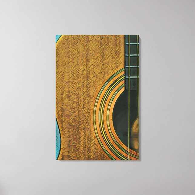 Toile Cadeau pour musicien guitariste (Recto)