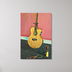 Toile Cadeau pour musicien guitariste