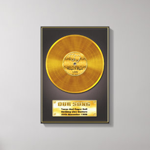 Toile Cadeau spécial record de mémoire de date d'or