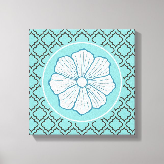 Toile Cadeau Tropical Hawaiian Turquoise Wall Art (Recto)