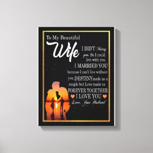 Toile Cadeaux de femme   Lettre À Ma Femme Amour Du Mari
