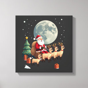 Toile Cadeaux de Noël de rennes siamois pour amateurs de