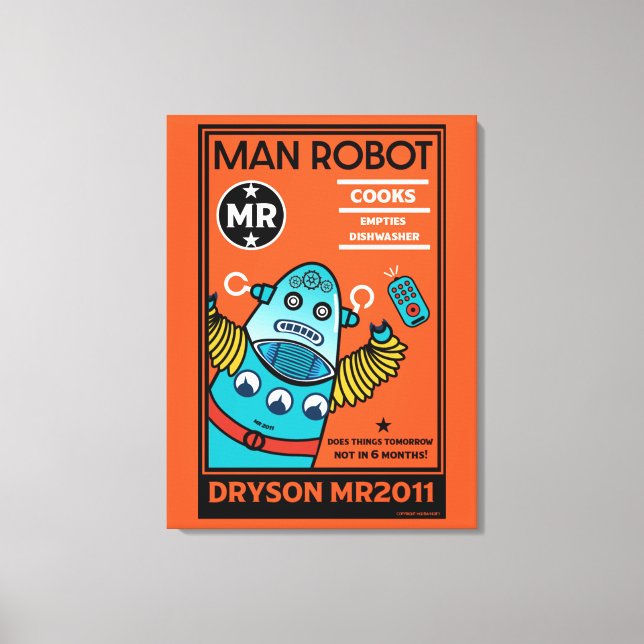 Toile Cadeaux de robot pour anniversaire ou mariage  Deu (Recto)