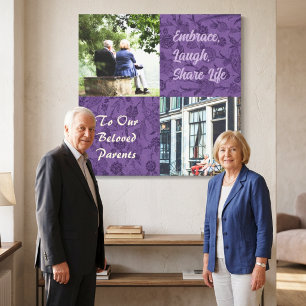 Toile Cadeaux Personnalisés pour Couples de Parents Âgés