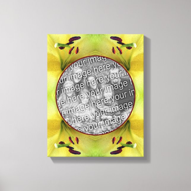 Toile Cadre de fleur de lys jaune Créez votre propre pho (Recto)