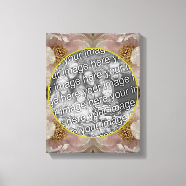 Toile Cadre de fleur de pivoine rose Créez votre propre  (Recto)