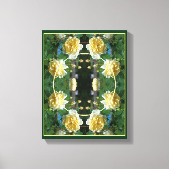 Toile Cadre de fleur de rose jaune Créez votre propre ph (Recto)