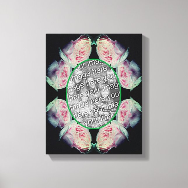 Toile Cadre de roses roses Créer votre propre photo (Recto)