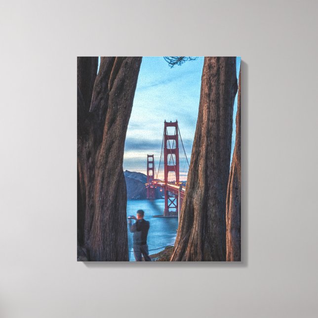 Toile Cadre du pont Golden Gate par les arbres (Recto)