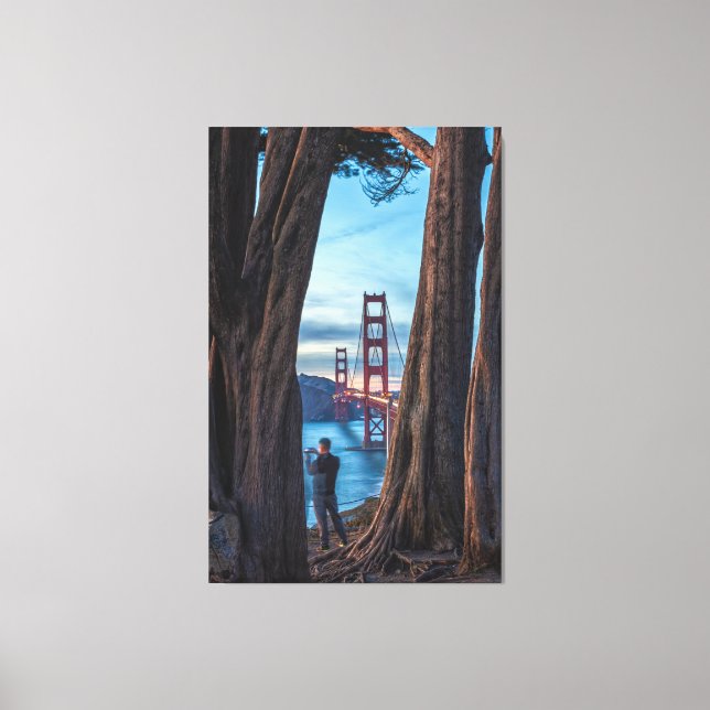 Toile Cadre du pont Golden Gate par les arbres (Recto)