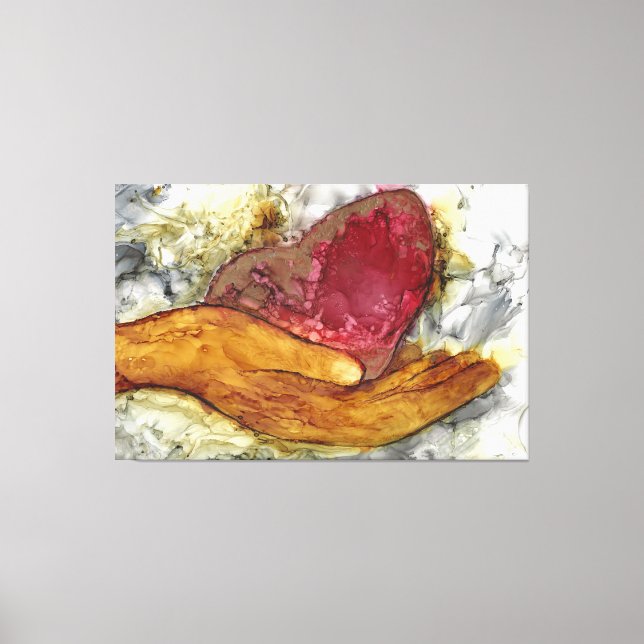 Toile Cadre main et coeur 60x40" encadré (Recto)