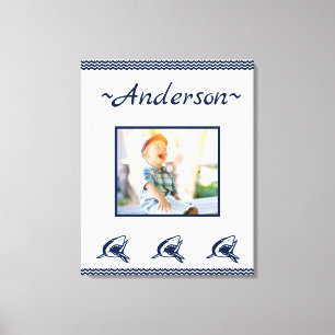 Toile Cadre photo de la marine nautique Blue Shark