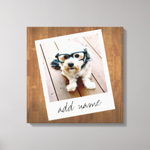 Toile Cadre photo rustique avec Instagram Carré et bois