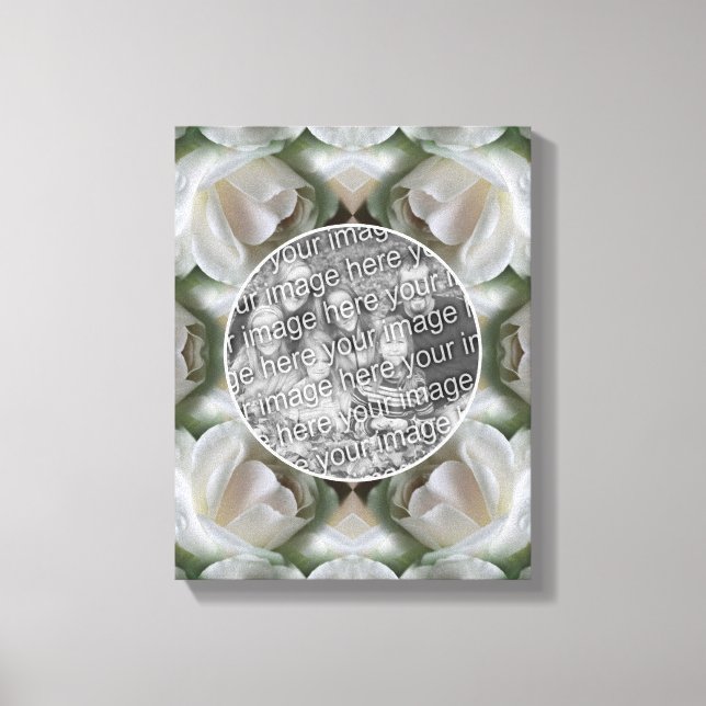 Toile Cadre Rose Blanche Créez Votre Propre Photo (Recto)