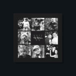 Toile Cadres noirs Monogramme Photo Collage<br><div class="desc">Ajoutez vos photos de famille, monogramme ou tout texte de votre choix.</div>