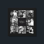 Toile Cadres noirs Monogramme Photo Collage<br><div class="desc">Ajoutez vos photos de famille,  monogramme ou tout texte de votre choix.</div>