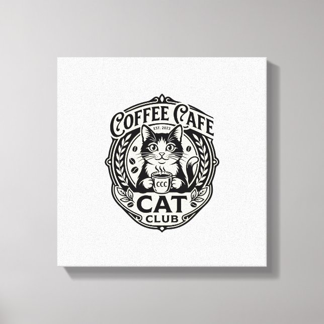 Toile Café Café Chat Drôle Chat Graphique - Café Café Ca (Recto)
