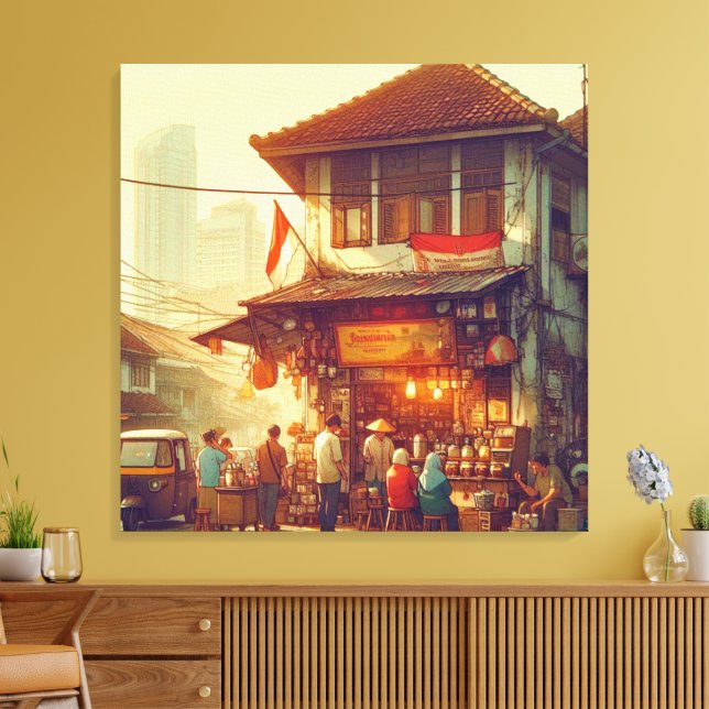 Toile Café de rue à Jakarta  (Insitu(Salon))