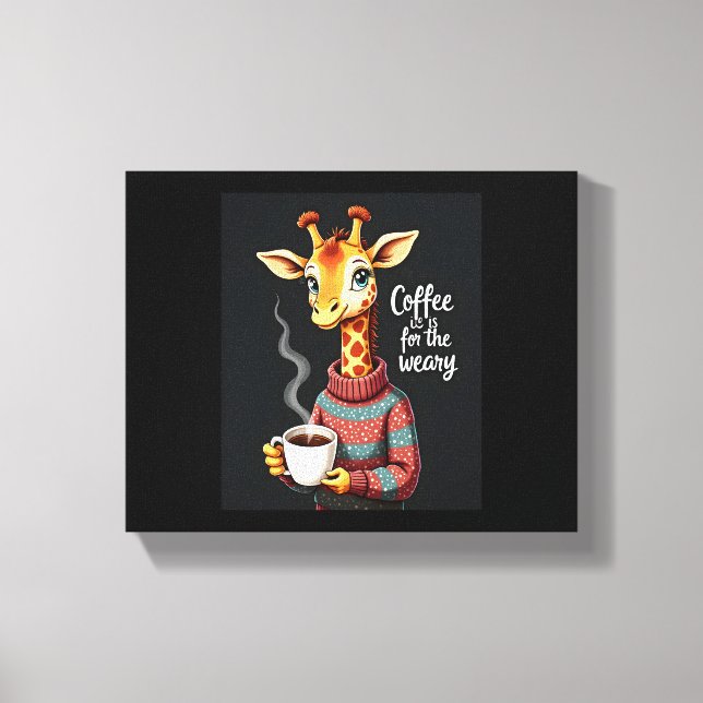 Toile Café est pour Weary Funny Giraffe Lover café (Recto)