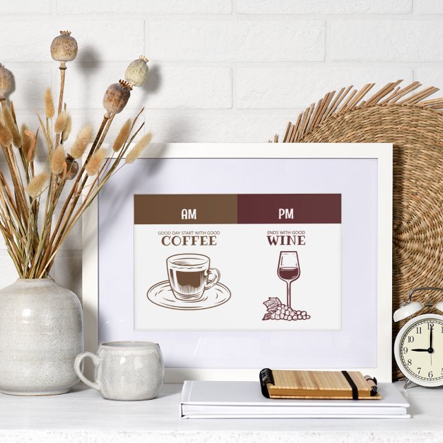 Toile Café et vin (Good day start with good coffee, ends with good wine.)