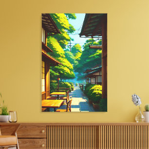 Toile Café extérieur du jardin japonais