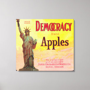 Toile Caisse LabelDufur d'Apple de démocratie, OU