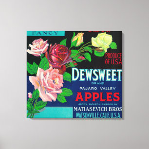 Toile Caisse LabelWatsonville, CA de Dewsweet Apple