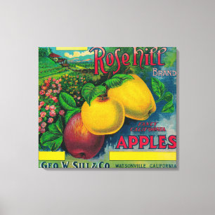 Toile Caisse rose LabelWatsonville, CA d'Apple de