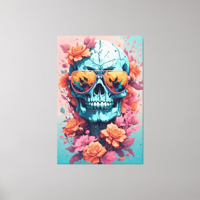 Toile Calavera Floral Colorida (Recto)