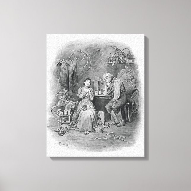 Toile Caleb Plummer and his Blind daughter, from 'Charle (Recto)