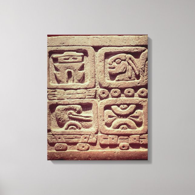 Toile Calendrier avec quatre glyphes, Toltec (Recto)