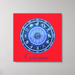 Toile Calendrier d'astrologie du signe solaire du zodiaq