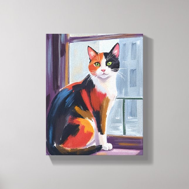 Toile Calico Cat | Watercolor Windowsill Pet (Recto)