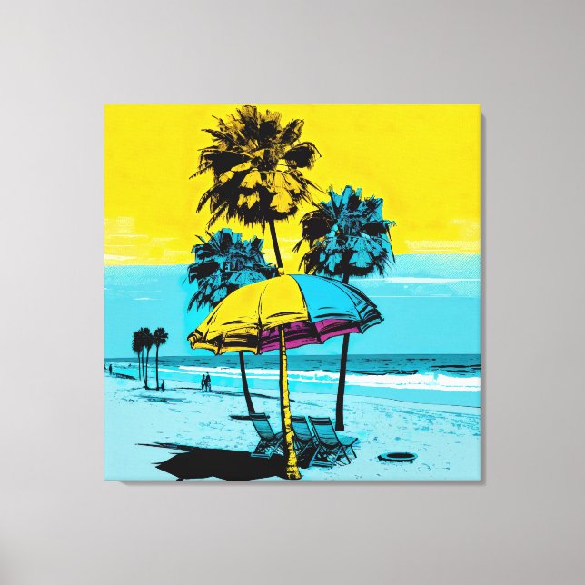 Toile California Beach Pop Art Canvas (Recto)