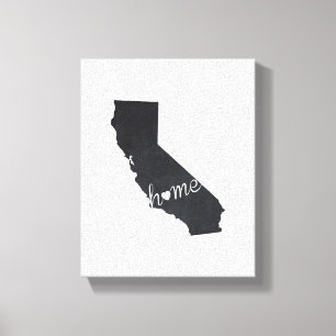 Toile California Chalkboard Home State Map
