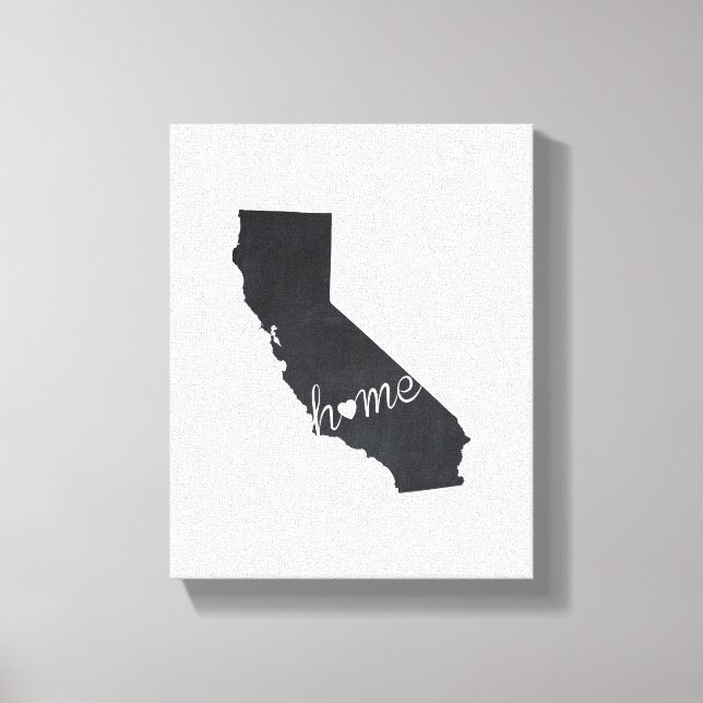Toile California Chalkboard Home State Map (Recto)