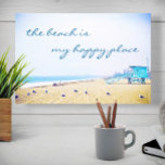 Toile California Coast Beach Photo My Happy Place Script<br><div class="desc">"La plage est mon endroit heureux." Détendez-vous et rappelez-vous l'odeur fraîche du sel de l'air marin chaque fois que vous regardez cette étonnante toile d'art photo couleur pastel. Découvrez et explorez la solitude d'une plage de Californie vide. Fait un grand cadeau stimulant et inspirant! Vous pouvez facilement personnaliser cet art...</div>