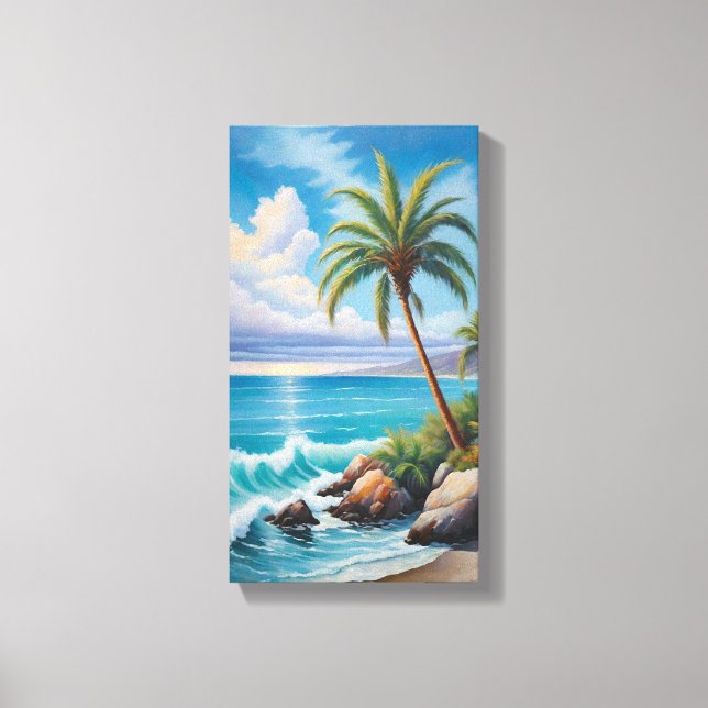 Toile California Coast Palm Tree Canvas Wall Art (Recto)