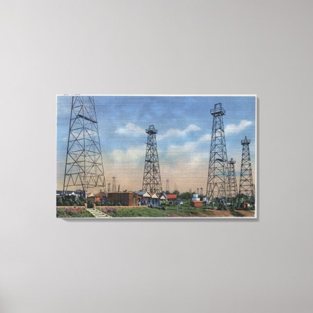 Toile CalifornieVue des puits de pétrole (Recto)