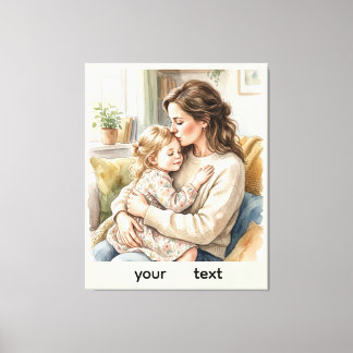 Toile Câlin personnalisé entre mère et fille