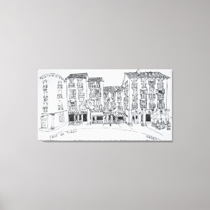 Toile Calle de Toledo, rue commerçante, Madrid, Espagne