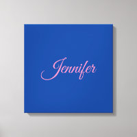 Calligraphie Élégant Rose Bleu Nom Personnalisé